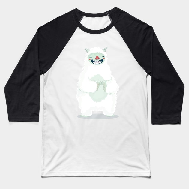 Cute Yeti Monster Baseball T-Shirt by monicasan